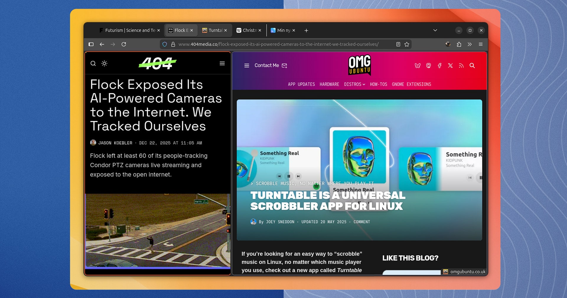 Firefox Split Tab View demo (via omgubuntu.co.uk)