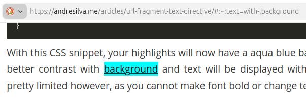 It is possible to customize the highlight effect with some CSS, although the customization is limited to a few properties